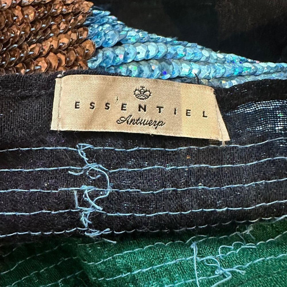 Essentiel Antwerp lightweight blanket scarf with sequin trim - Picture 6 of 6
